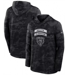Men Chicago Bears Black 2026 Salute to Service Sideline Lightweight Hoodie Dri FIT Long Sleeve Top Men Chicago Bears Black 2026 Salute to Service Sideline Lightweight Hoodie Dri FIT Long Sleeve Top
