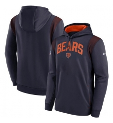 Men Chicago Bears Navy Sideline Stack Performance Pullover Hoodie 001 Men Chicago Bears Navy Sideline Stack Performance Pullover Hoodie 001