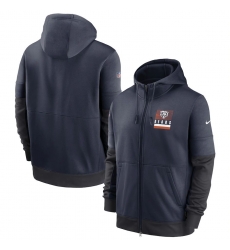Men Chicago Bears Nike Sideline Impact Lockup Performance Full Zip Hoodie Navy Men Chicago Bears Nike Sideline Impact Lockup Performance Full Zip Hoodie Navy