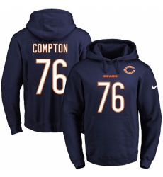 NFL Mens Nike Chicago Bears 76 Tom Compton Navy Blue Name Number Pullover Hoodie NFL Mens Nike Chicago Bears 76 Tom Compton Navy Blue Name Number Pullover Hoodie