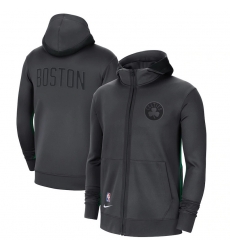 Men Nike Boston Celtics Gray City Edition Showtime Full Zip Hoodie Men Nike Boston Celtics Gray City Edition Showtime Full Zip Hoodie