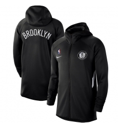 Men Nike Brooklyn Nets Black Authentic Showtime Therma Flex Performance Full Zip Hoodie Men Nike Brooklyn Nets Black Authentic Showtime Therma Flex Performance Full Zip Hoodie