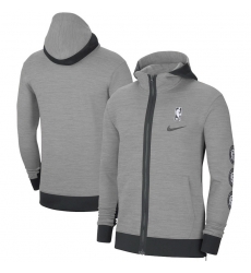 Men Nike Brooklyn Nets Heathered Charcoal Authentic Showtime Performance Full Zip Hoodie Jacket Men Nike Brooklyn Nets Heathered Charcoal Authentic Showtime Performance Full Zip Hoodie Jacket