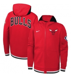 Men Chicago Bulls Nike Youth Logo Showtime Performance Full Zip Hoodie Red Men Chicago Bulls Nike Youth Logo Showtime Performance Full Zip Hoodie Red