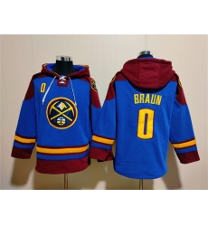 Men Denver Nuggets 0 Christian Braun Blue Red Lace Up Pullover Hoodie Men Denver Nuggets 0 Christian Braun Blue Red Lace Up Pullover Hoodie