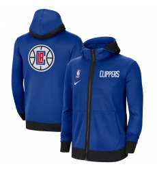 Men Nike Los Angeles Clippers Royal Authentic Showtime Performance Full Zip Hoodie Jacket Men Nike Los Angeles Clippers Royal Authentic Showtime Performance Full Zip Hoodie Jacket