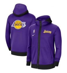 Men Nike Los Angeles Lakers Authentic Showtime Performance Full Zip Hoodie Jacket Men Nike Los Angeles Lakers Authentic Showtime Performance Full Zip Hoodie Jacket