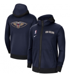 Men Nike New Orleans Pelicans Navy Authentic Showtime Performance Full Zip Hoodie Jacket Men Nike New Orleans Pelicans Navy Authentic Showtime Performance Full Zip Hoodie Jacket