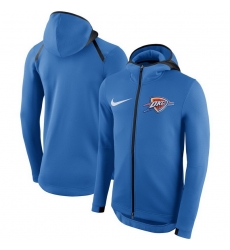 Men Oklahoma City Thunder Nike Showtime Therma Flex Performance Full Zip Hoodie Blue Men Oklahoma City Thunder Nike Showtime Therma Flex Performance Full Zip Hoodie Blue