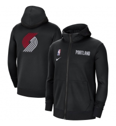 Men Nike Portland Trail Blazers Black Authentic Showtime Performance Full Zip Hoodie Jacket Men Nike Portland Trail Blazers Black Authentic Showtime Performance Full Zip Hoodie Jacket
