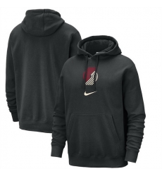 Men Portland Trail Blazers Black 2023 24 City Edition Essential Club Pullover Hoodie Men Portland Trail Blazers Black 2023 24 City Edition Essential Club Pullover Hoodie