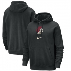 Men Portland Trail Blazers Black 2023 24 City Edition Essential Club Pullover Hoodie