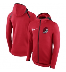 Men Portland Trail Blazers Nike Showtime Therma Flex Performance Full Zip Hoodie Red Men Portland Trail Blazers Nike Showtime Therma Flex Performance Full Zip Hoodie Red