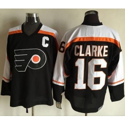 Flyers #16 Bobby Clarke Black CCM Throwback Stitched NHL Jersey