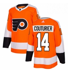 Mens Adidas Philadelphia Flyers 14 Sean Couturier Premier Orange Home NHL Jersey 