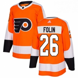 Mens Adidas Philadelphia Flyers 26 Christian Folin Premier Orange Home NHL Jersey 