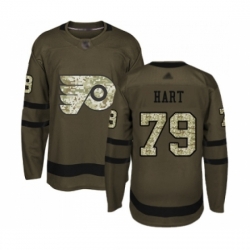 Men's Philadelphia Flyers #79 Carter Hart Authentic Green Salute to Service Hockey Jersey