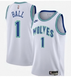 Men Minnesota Timberwolves 1 LaMelo Ball 2026 White Classic Edition Stitched Jersey Men Minnesota Timberwolves 1 LaMelo Ball 2026 White Classic Edition Stitched Jersey