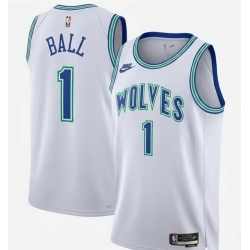 Men Minnesota Timberwolves  1 LaMelo Ball 2026 White Classic Edition Stitched Jersey