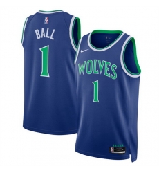 Men Minnesota Timberwolves  1 LaMelo Ball Blue 2026 27 Icon Edition Stitched Basketball Jersey