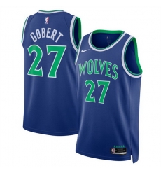 Men Minnesota Timberwolves  27 Rudy Gobert Blue 2026 27 Icon Edition Stitched Basketball Jersey