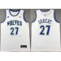 Men Minnesota Timberwolves 27 Rudy Gobert White City Edition Stitched Jersey