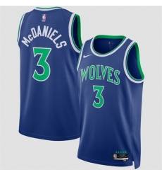 Men Minnesota Timberwolves  3 Jaden McDaniels Blue 2026 27 Icon Edition Stitched Basketball Jersey