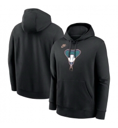 Men Arizona Diamondbacks Black Cooperstown Collection Logo Club Pullover Hoodie Men Arizona Diamondbacks Black Cooperstown Collection Logo Club Pullover Hoodie