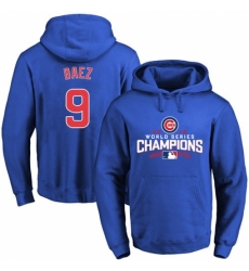 MLB Men Chicago Cubs 9 Javier Baez Royal 2016 World Series Champions Walk Pullover Hoodie MLB Men Chicago Cubs 9 Javier Baez Royal 2016 World Series Champions Walk Pullover Hoodie