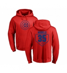 Men Baseball Chicago Cubs 35 Cole Hamels Red RBI Pullover Hoodie Men Baseball Chicago Cubs 35 Cole Hamels Red RBI Pullover Hoodie