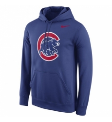 Men MLB Chicago Cubs Nike Logo Performance Pullover Hoodie Royal Men MLB Chicago Cubs Nike Logo Performance Pullover Hoodie Royal