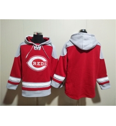 Men Cincinnati Reds Blank Red Ageless Must Have Lace Up Pullover Hoodie