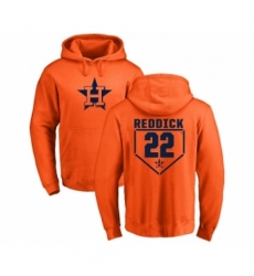 Men MLB Nike Houston Astros 22 Josh Reddick Orange RBI Pullover Hoodie