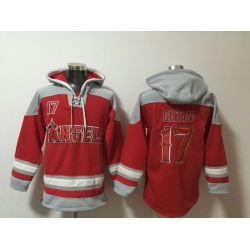 Men Los Angeles Angels 17 Shohei Ohtani Red Stitched Hoodie