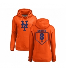 MLB Women Nike New York Mets 8 Gary Carter Orange RBI Pullover Hoodie