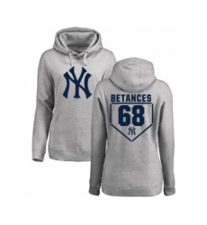 MLB Women Nike New York Yankees 68 Dellin Betances Gray RBI Pullover Hoodie