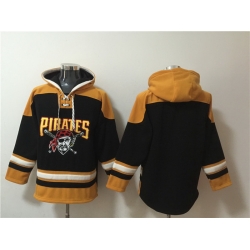 Men Pittsburgh Pirates Blank Ageless Must Have Lace Up Pullover Hoodie