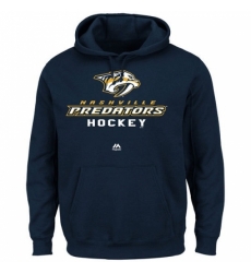 NHL Mens Nashville Predators Majestic Big Tall Critical Victory Pullover Hoodie Navy Blue