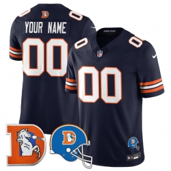 Men Denver Broncos Active Player Custom Navy F U S E  Throwback Vapor Limited Stitched Football Jersey