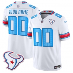 Men Houston Texans Active Player Custom White 2026 F U S E   HOUSTON US  Rivalries Collection Limited Stitched Football Jersey