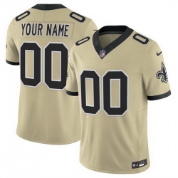 Men Women Youth New Orleans Saints Active Player Custom Gold 2025 F U S E  Alternate Vapor Limited Stitched Football Jersey