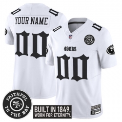 Men San Francisco 49ers Active Player Custom White F U S E   Fog City Gothic Edition  Vapor Limited Stitched Football Jersey