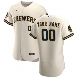 Milwaukee Brewers Custom Men Women youth Nike Cream Home 2020 Authentic Player MLB Jersey 