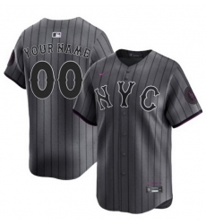 Men Women Youth Toddler New York Mets Customized Graphite City Connect Limited Stitched Baseball Jersey Men Women Youth Toddler New York Mets Customized Graphite City Connect Limited Stitched Baseball Jersey