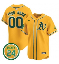 Men Women Youth Oakland Athletics Active Player Custom Yellow 2024 Limited With Rickey Henderson Patch Stitched Jersey Men Women Youth Oakland Athletics Active Player Custom Yellow 2024 Limited With Rickey Henderson Patch Stitched Jersey