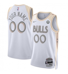 Men Chicago Bulls Active Player Custom White 2024 25 City Edition Stitched Basketball Jersey Men Chicago Bulls Active Player Custom White 2024 25 City Edition Stitched Basketball Jersey