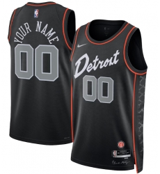 Men Women Youth Customized Detroit Pistons Nike Black 2023 24 Custom Swingman Jersey City Edition