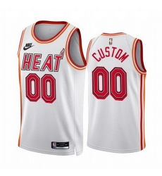 Men Miami Heat Active Player Custom White Classic Edition Stitched Basketball Jersey Men Miami Heat Active Player Custom White Classic Edition Stitched Basketball Jersey