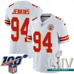 2020 Super Bowl LIV Men Nike Kansas City Chiefs #94 Jarvis Jenkins White Vapor Untouchable Limited Player NFL Jersey