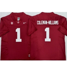 Men Alabama Crimson Tide  1 Ryan Alexander Coleman Williams Jr Red F U S E 2026 Stitched Football Jersey